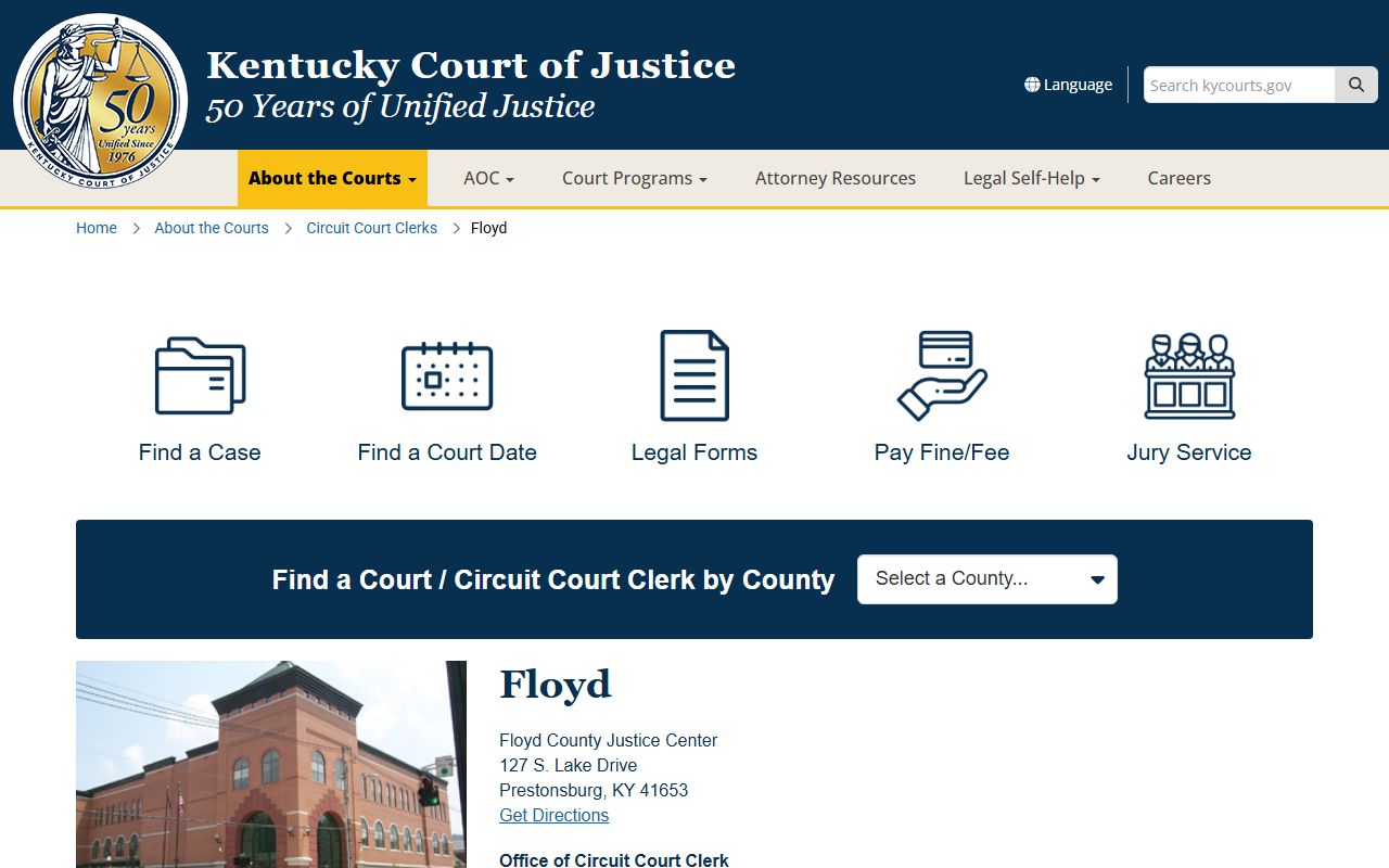 Floyd County inmate records court contact source